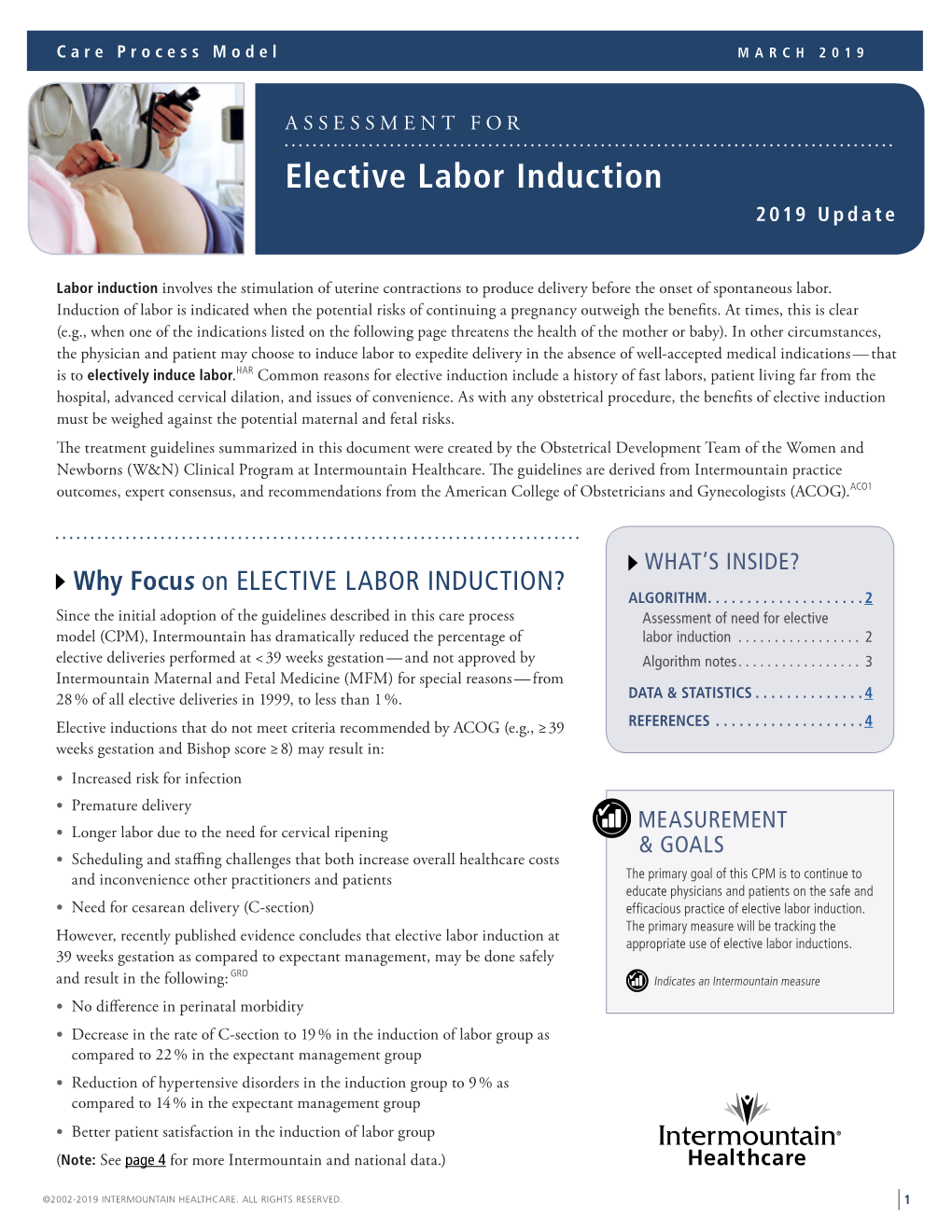 Elective Labor Induction 2019 Update
