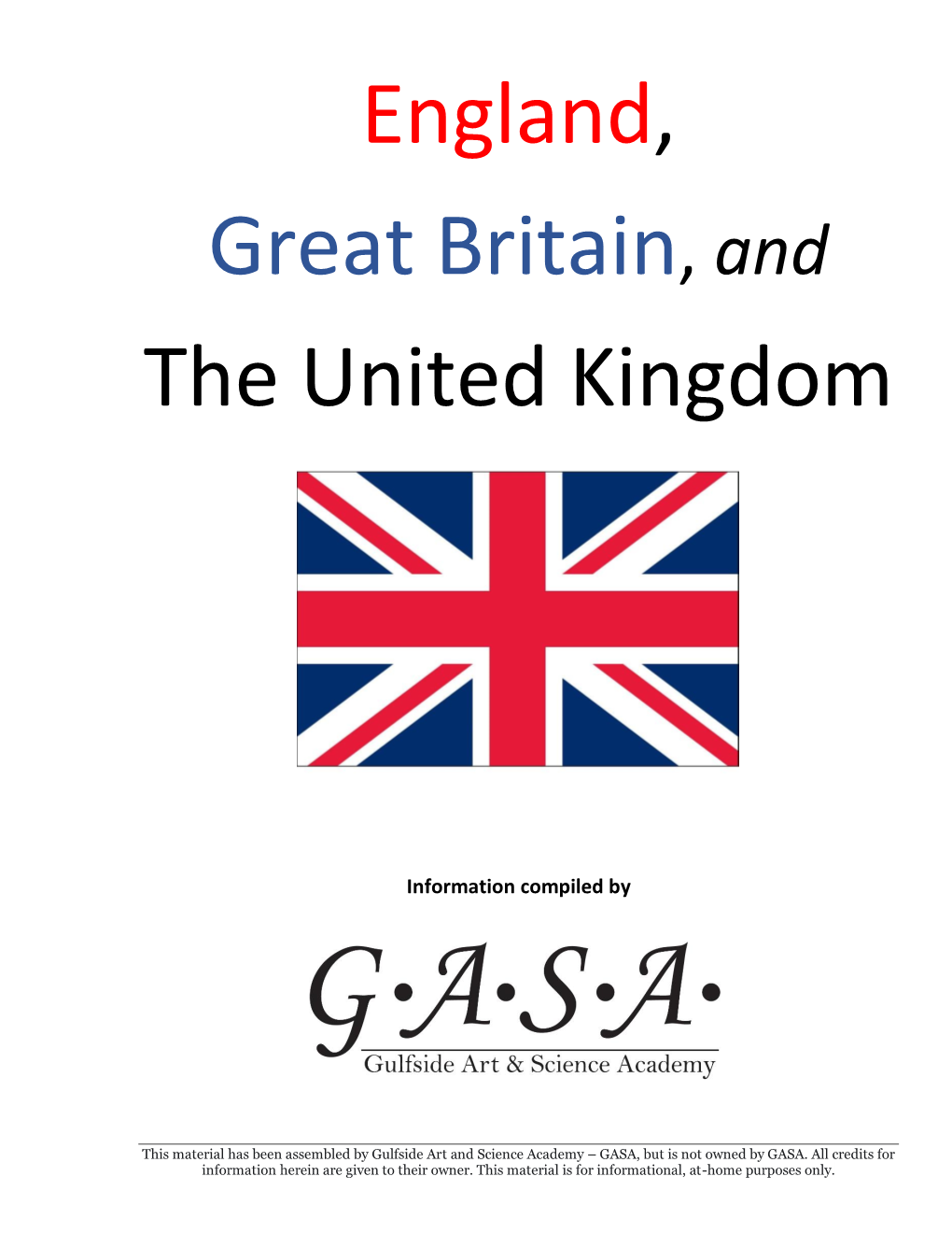 England, Great Britain, and the United Kingdom