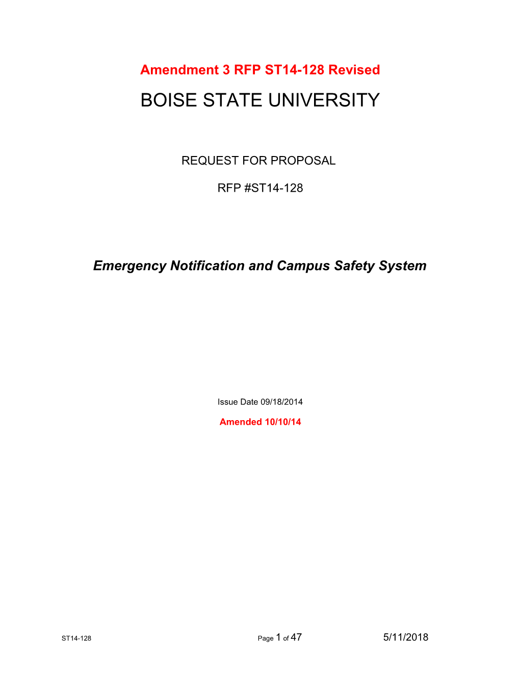 Request for Proposal - Boise State ENS s2