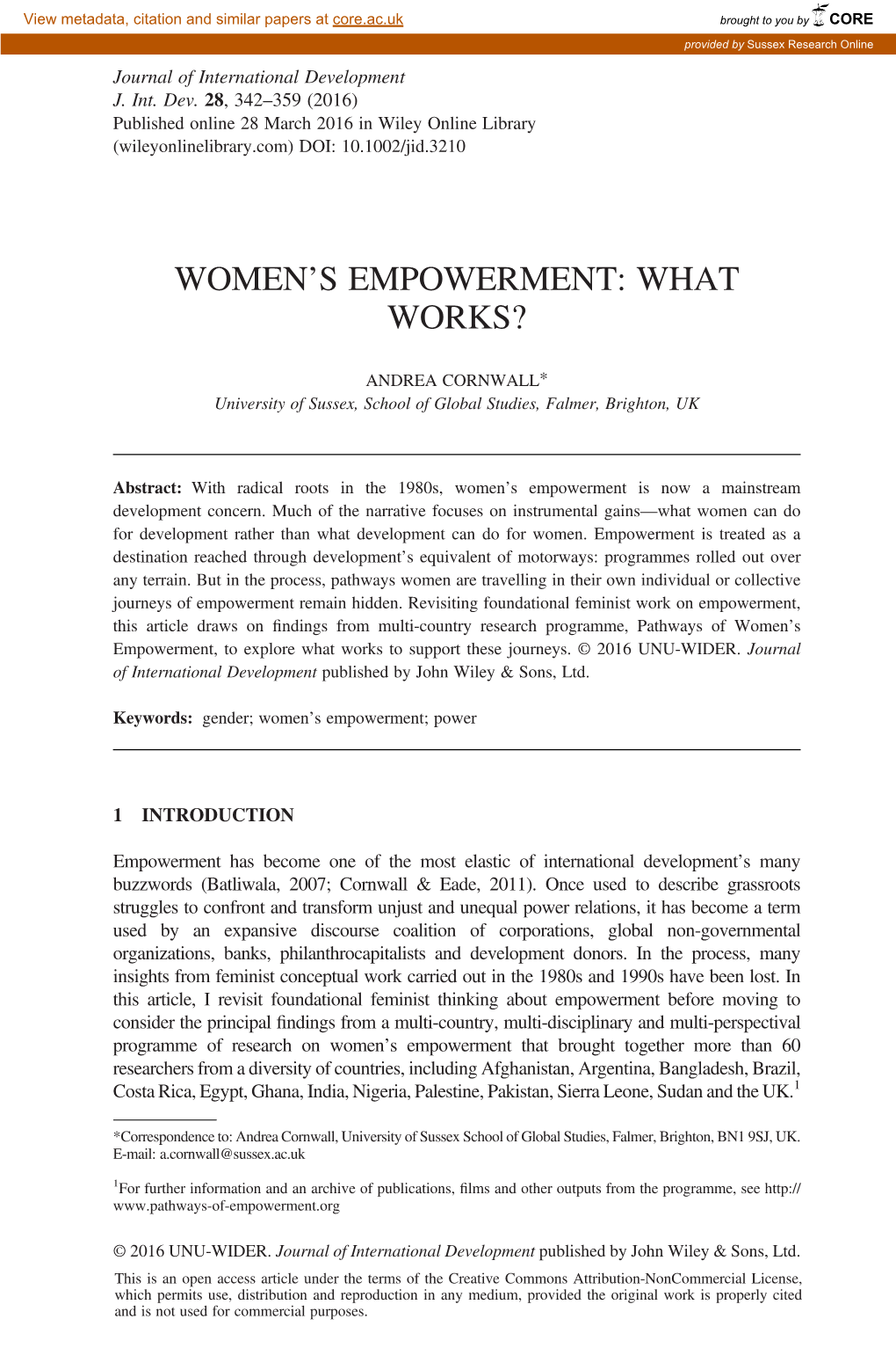 Women's Empowerment