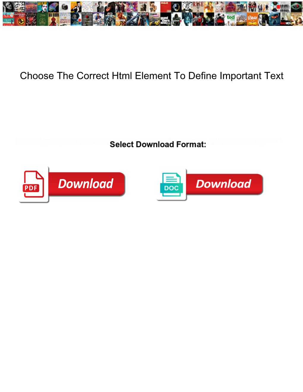 Choose the Correct Html Element to Define Important Text