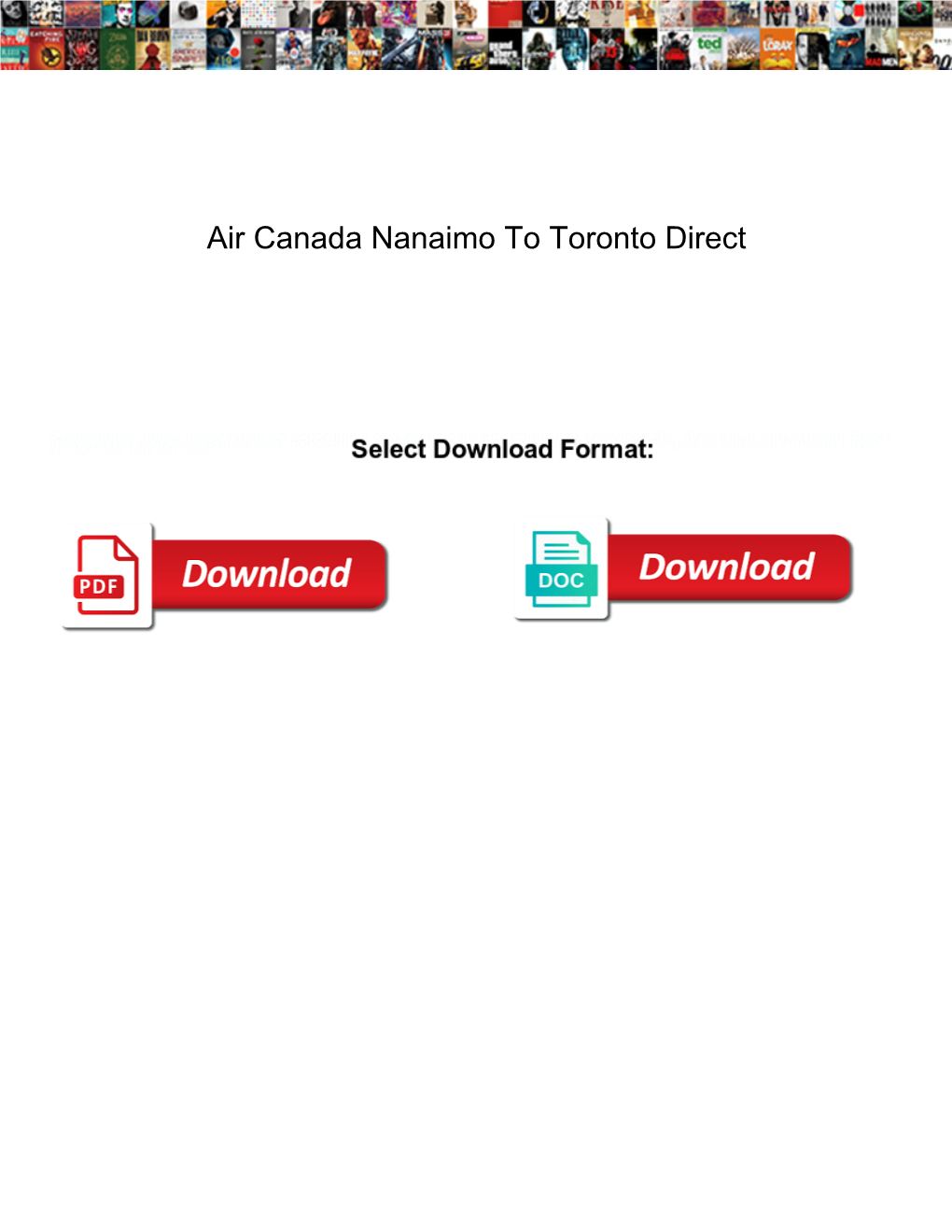Air Canada Nanaimo to Toronto Direct