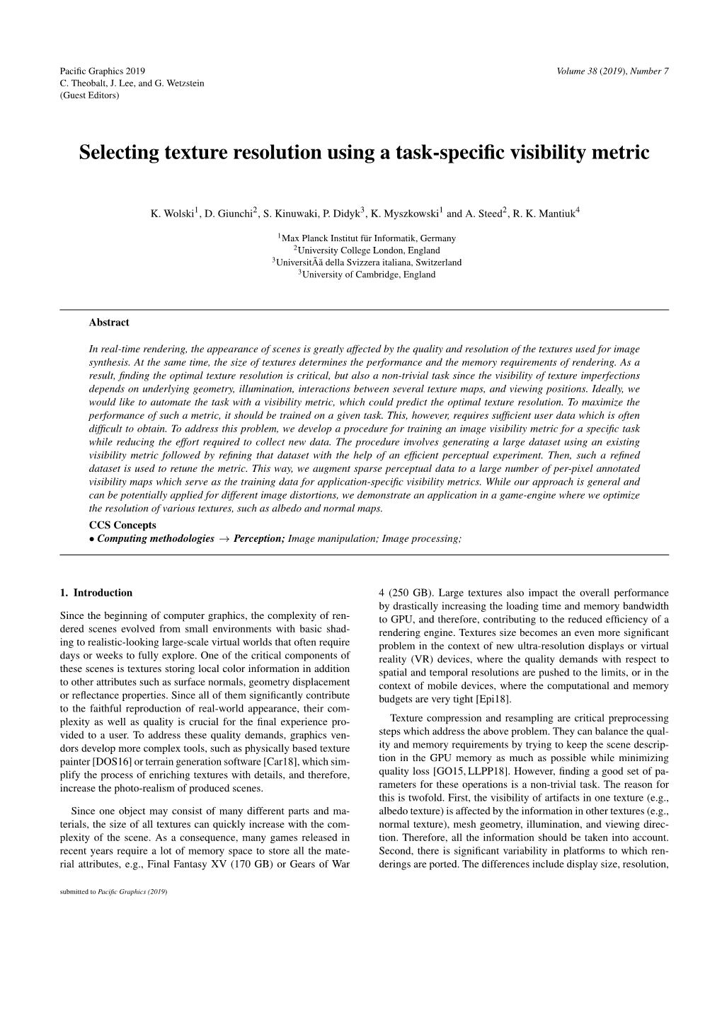 Selecting Texture Resolution Using a Task-Specific Visibility Metric