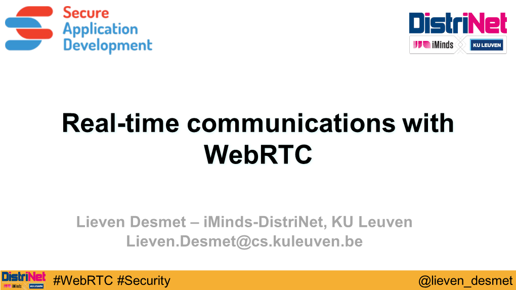 Real-Time Communications with Webrtc