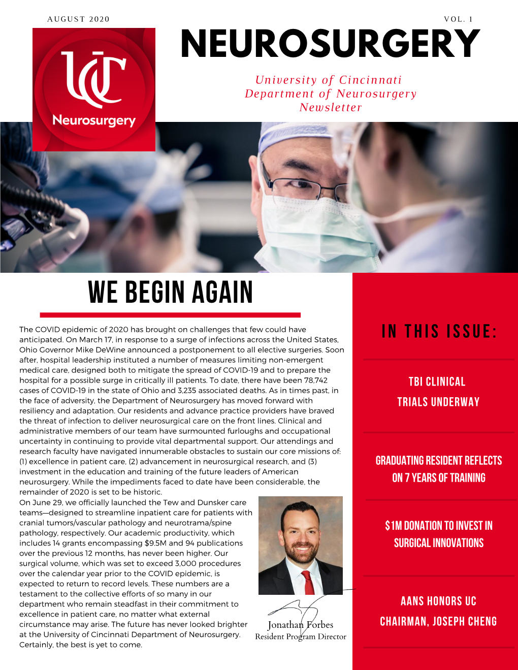 NEUROSURGERY University of Cincinnati Department of Neurosurgery Newsletter