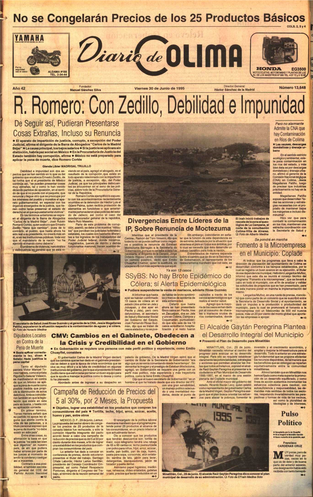 R. Romero. Con Zedillo, Debilidad E Impunidad