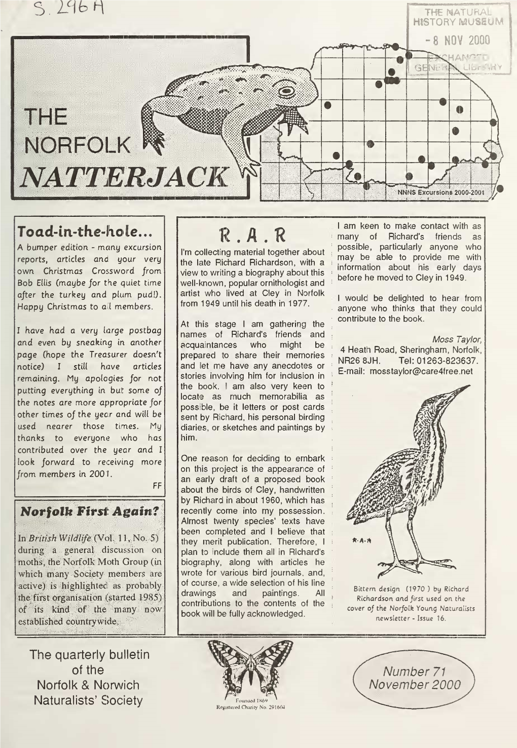 Norfolk Natterjack' I Vance to a Polish Readership May £4,100