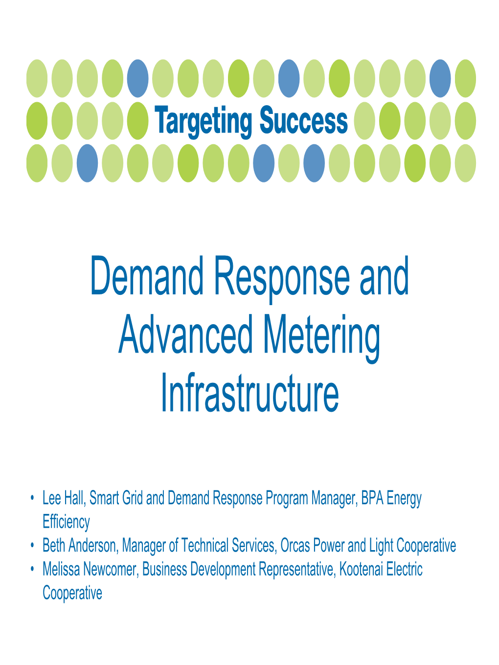 Demand Response and Advanced Metering Infrastructure (AMI)