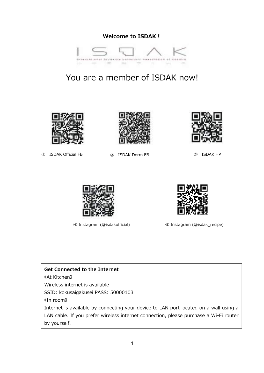 You Are a Member of ISDAK Now!