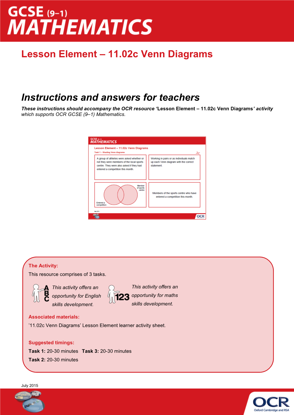 11.02C Venn Diagrams Teacher Instructions