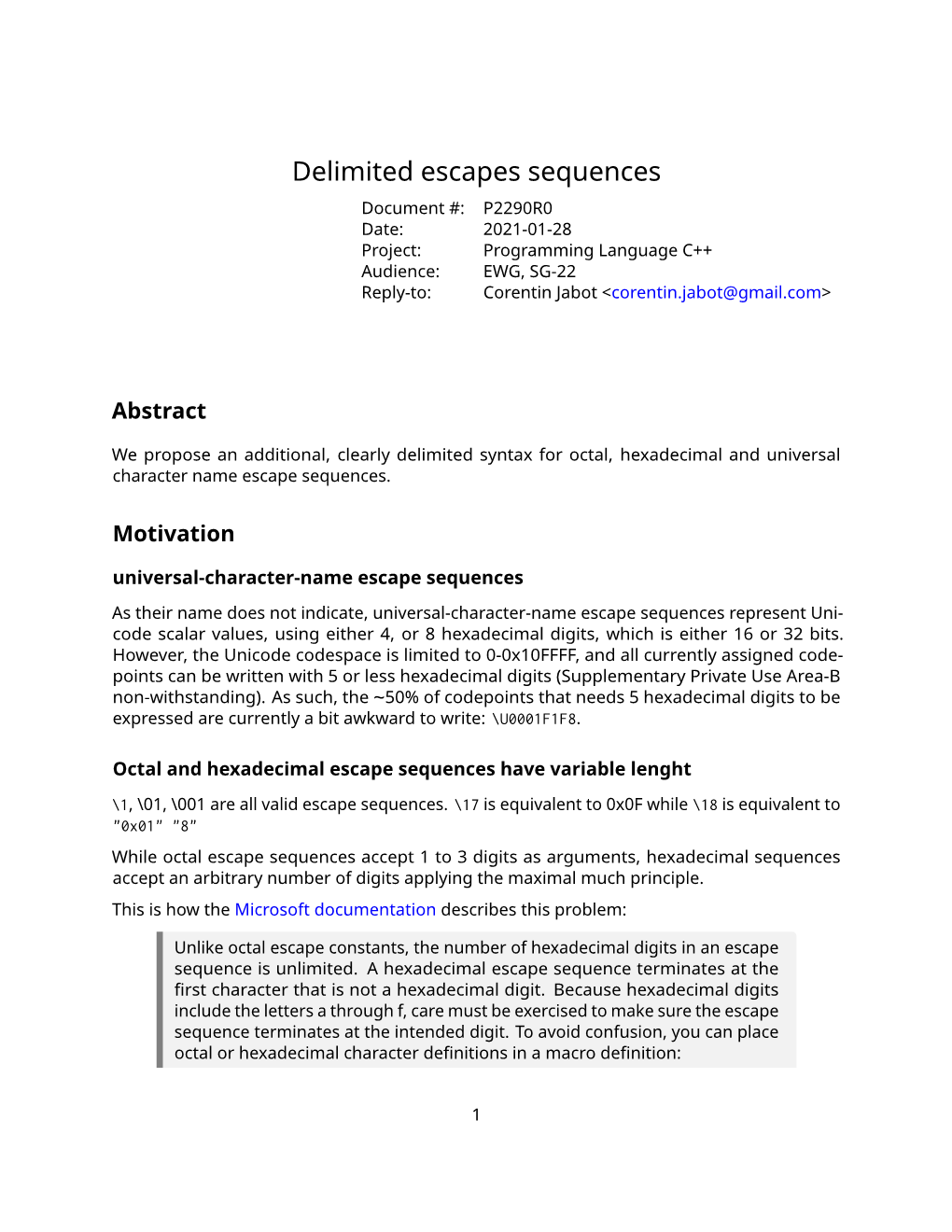 Delimited Escapes Sequences