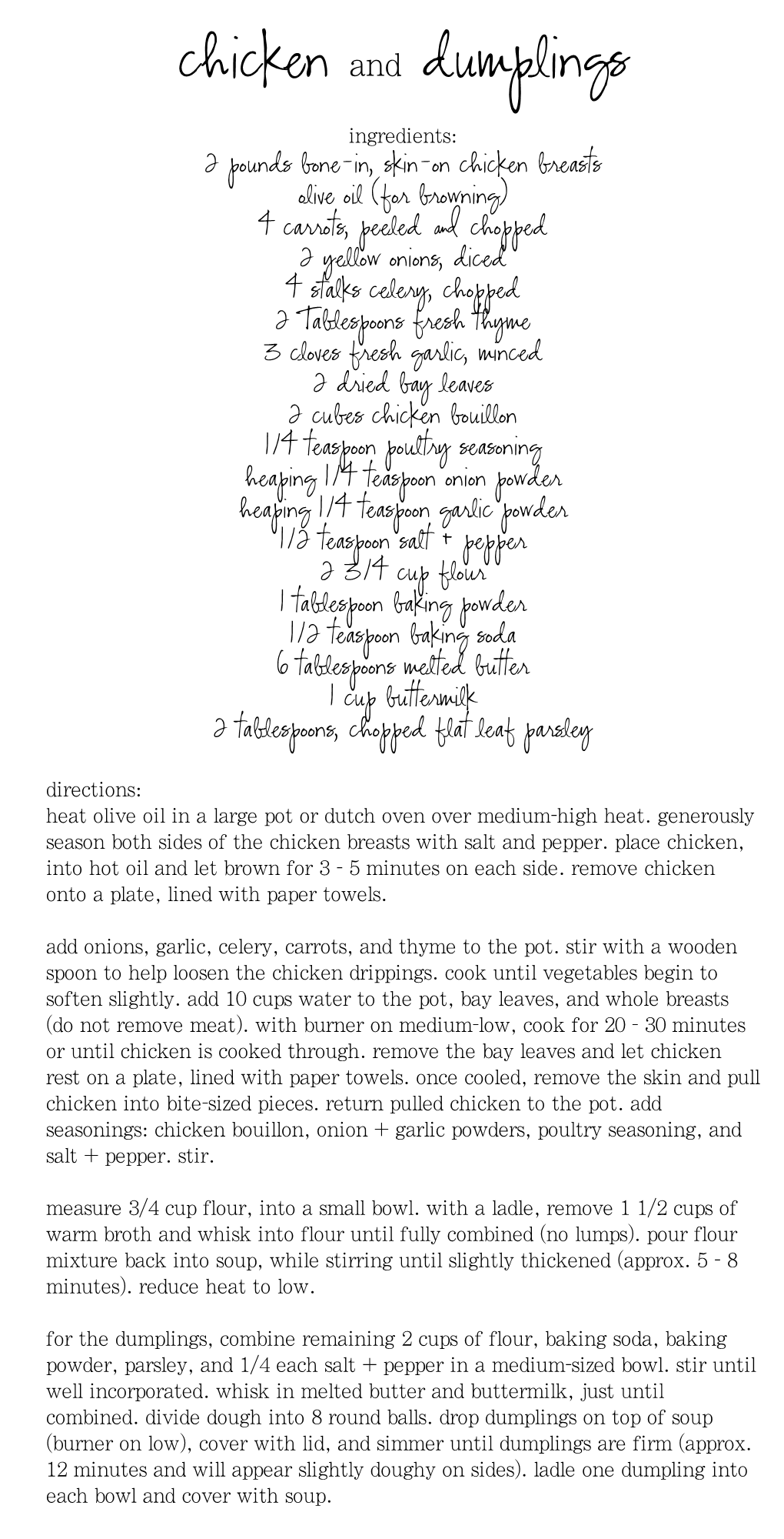 Chicken and Dumplings Recipe