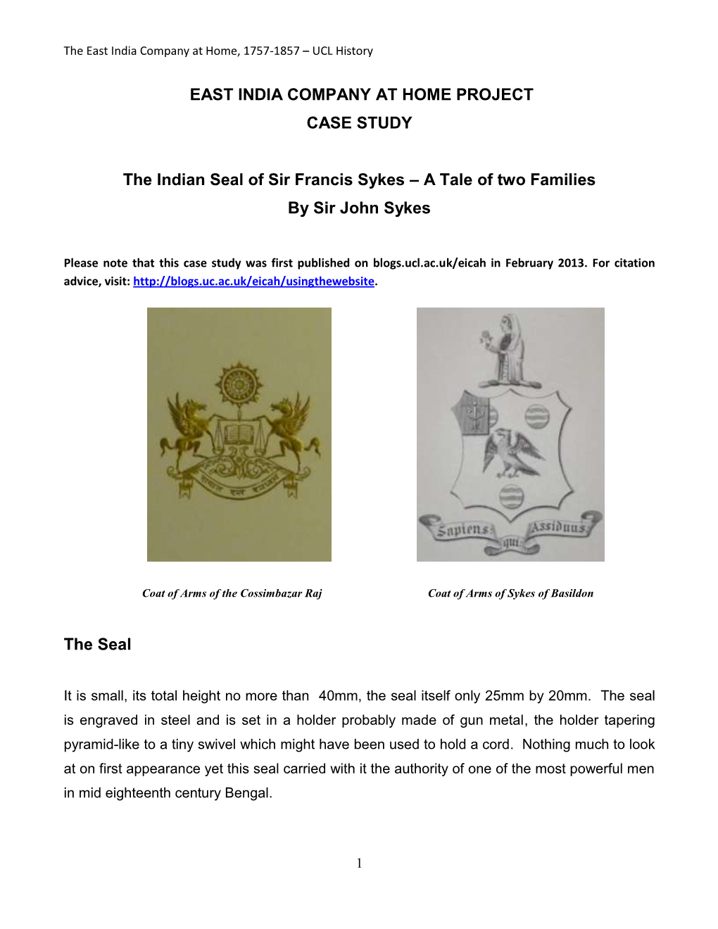 East India Company at Home Project Case Study
