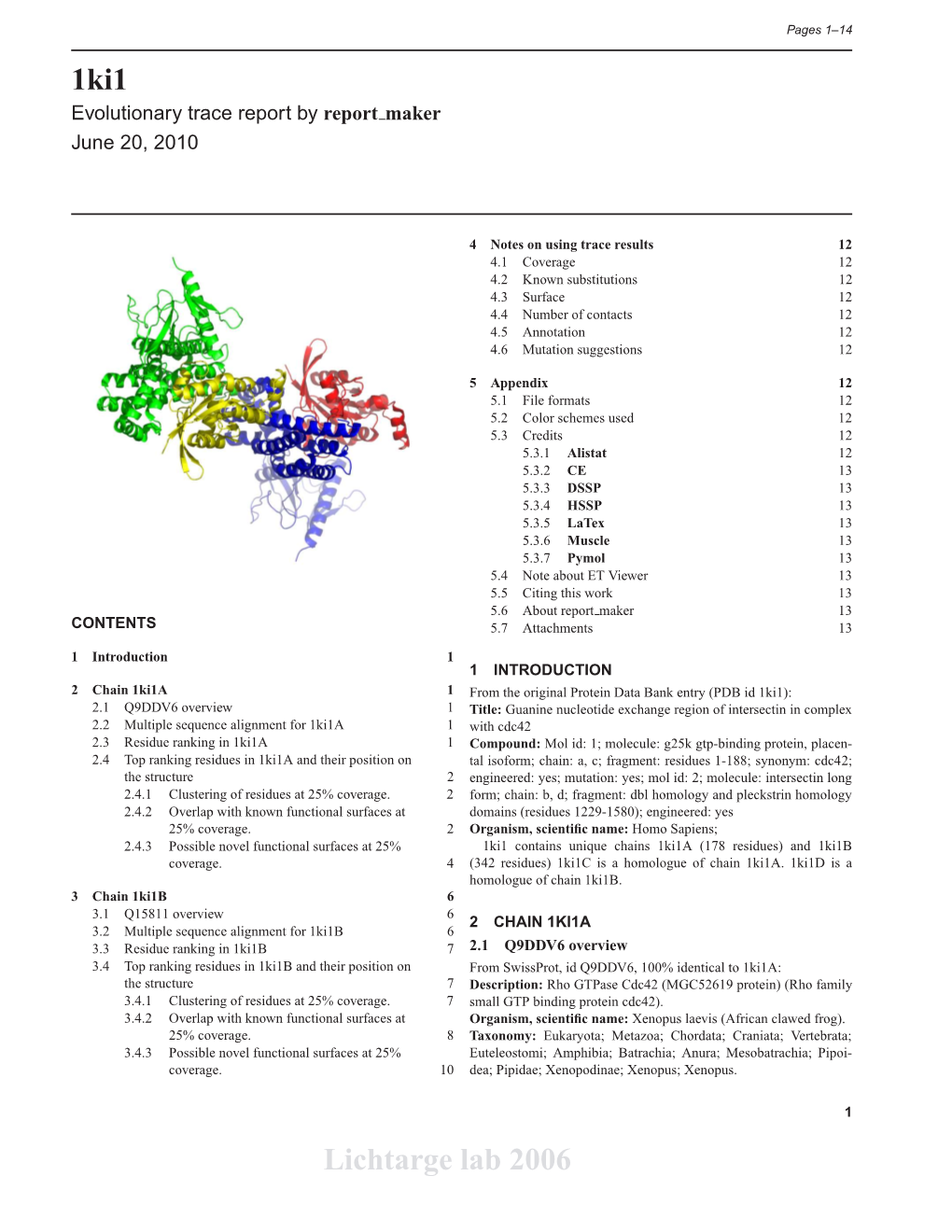 1Ki1 Lichtarge Lab 2006