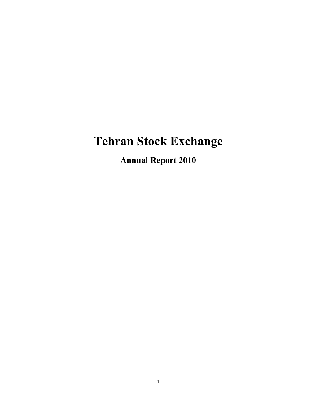 Tehran Stock Exchange Annual Report 2010