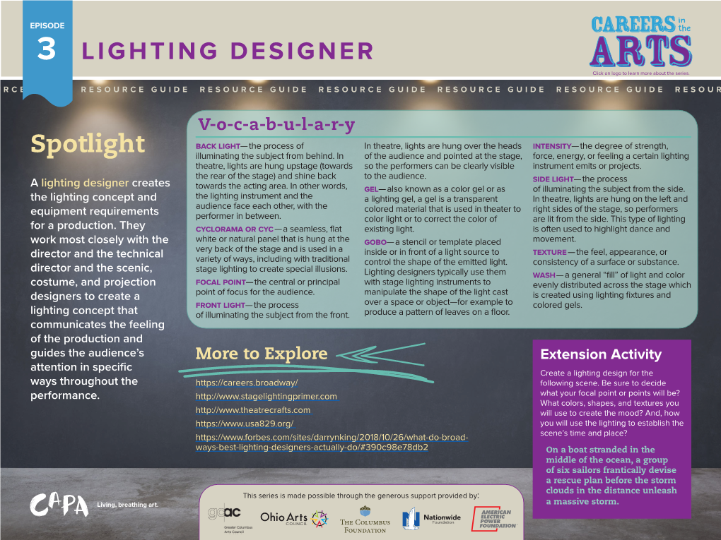 View the Lighting Designer's Resource Guide