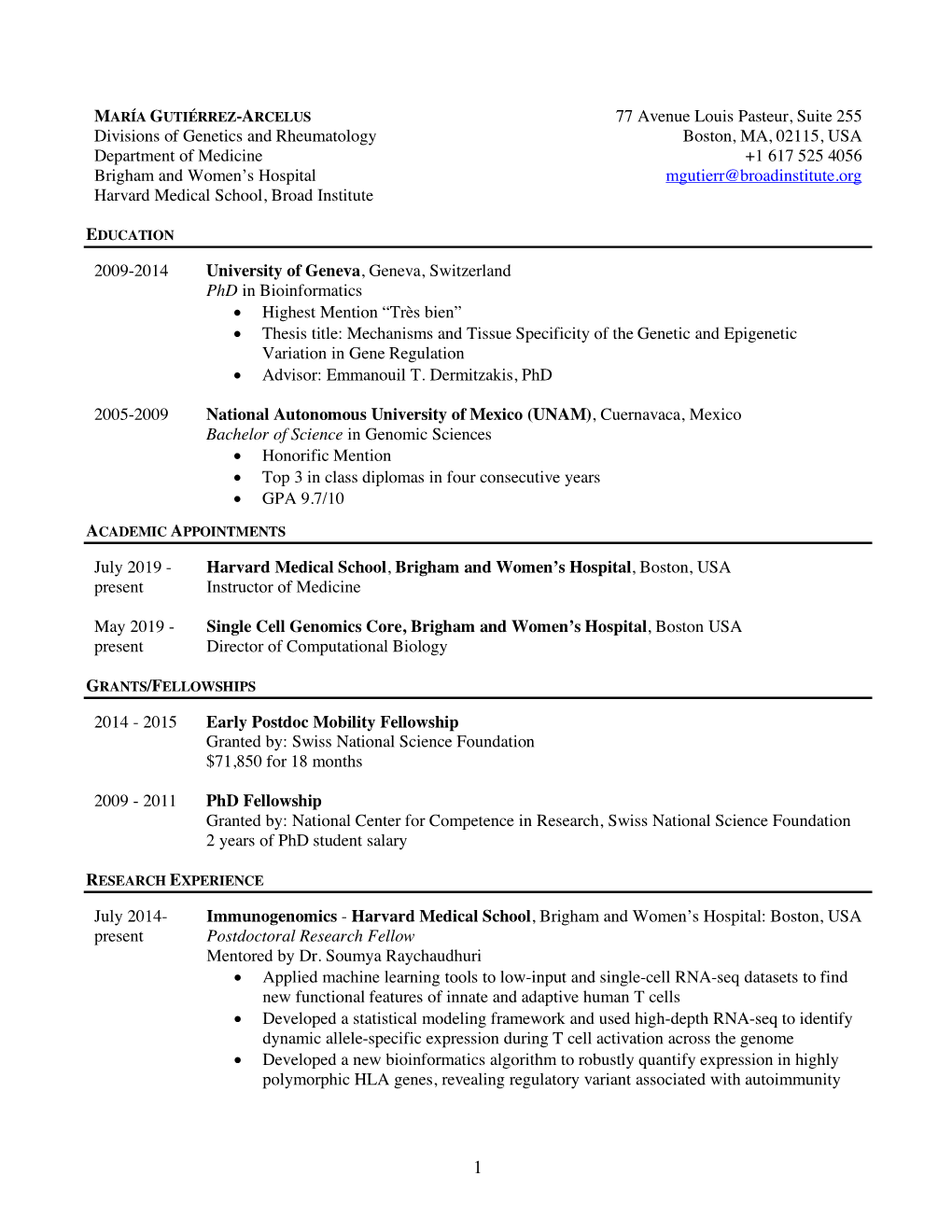 Divisions of Genetics and Rheumatology Department Of