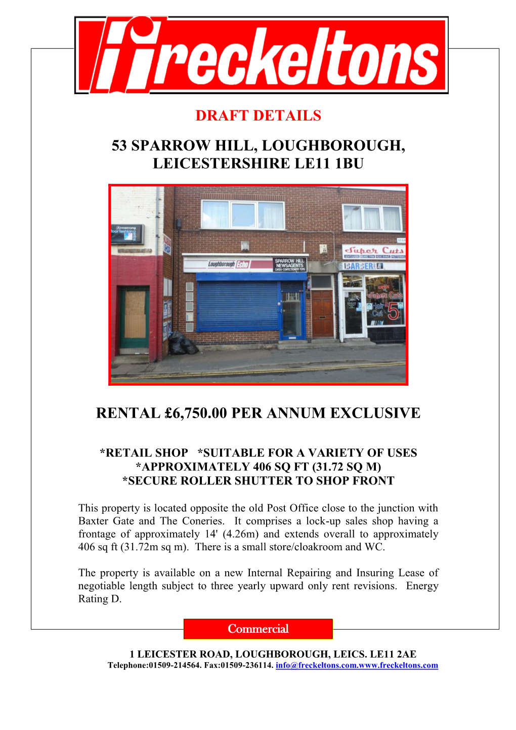 53 Sparrow Hill, Loughborough, Leicestershire Le11 1Bu Rental