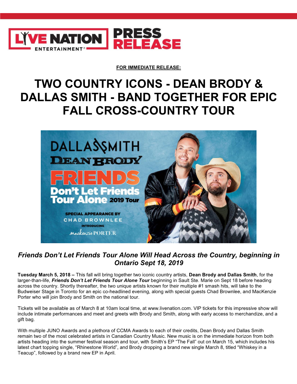 Dean Brody & Dallas Smith