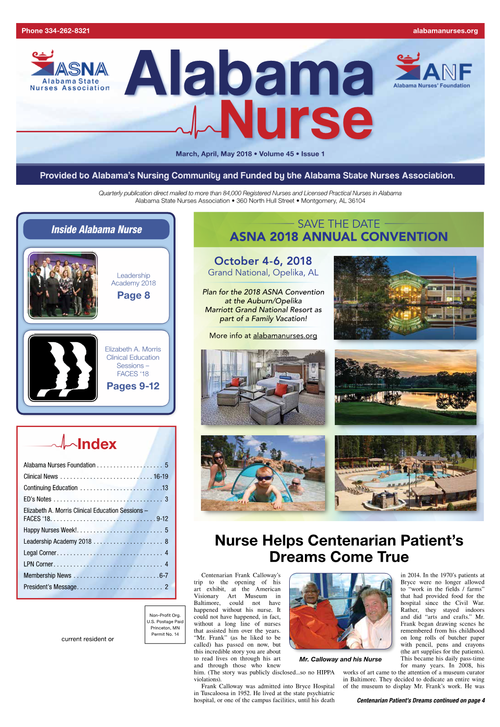 Inside Alabama Nurse SAVE the DATE ASNA 2018 ANNUAL CONVENTION
