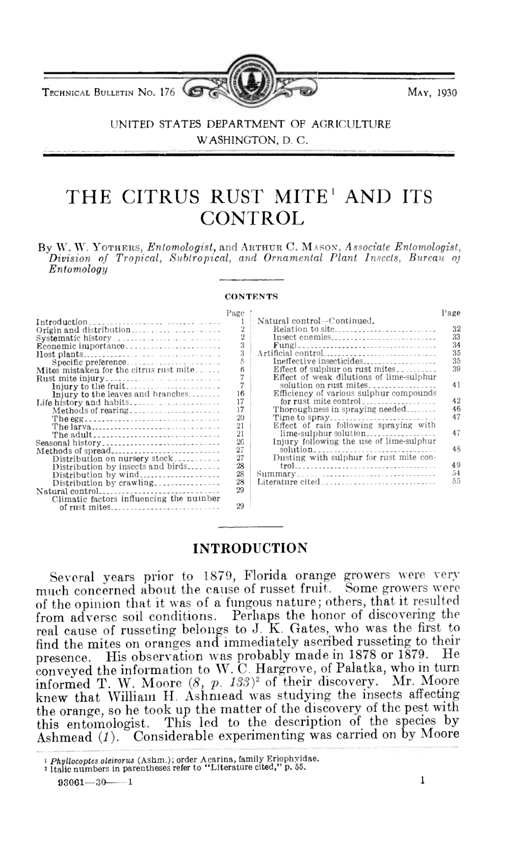 The Citrus Rust Mite Control And