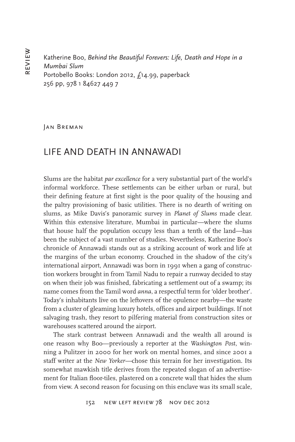 Life and Death in Annawadi