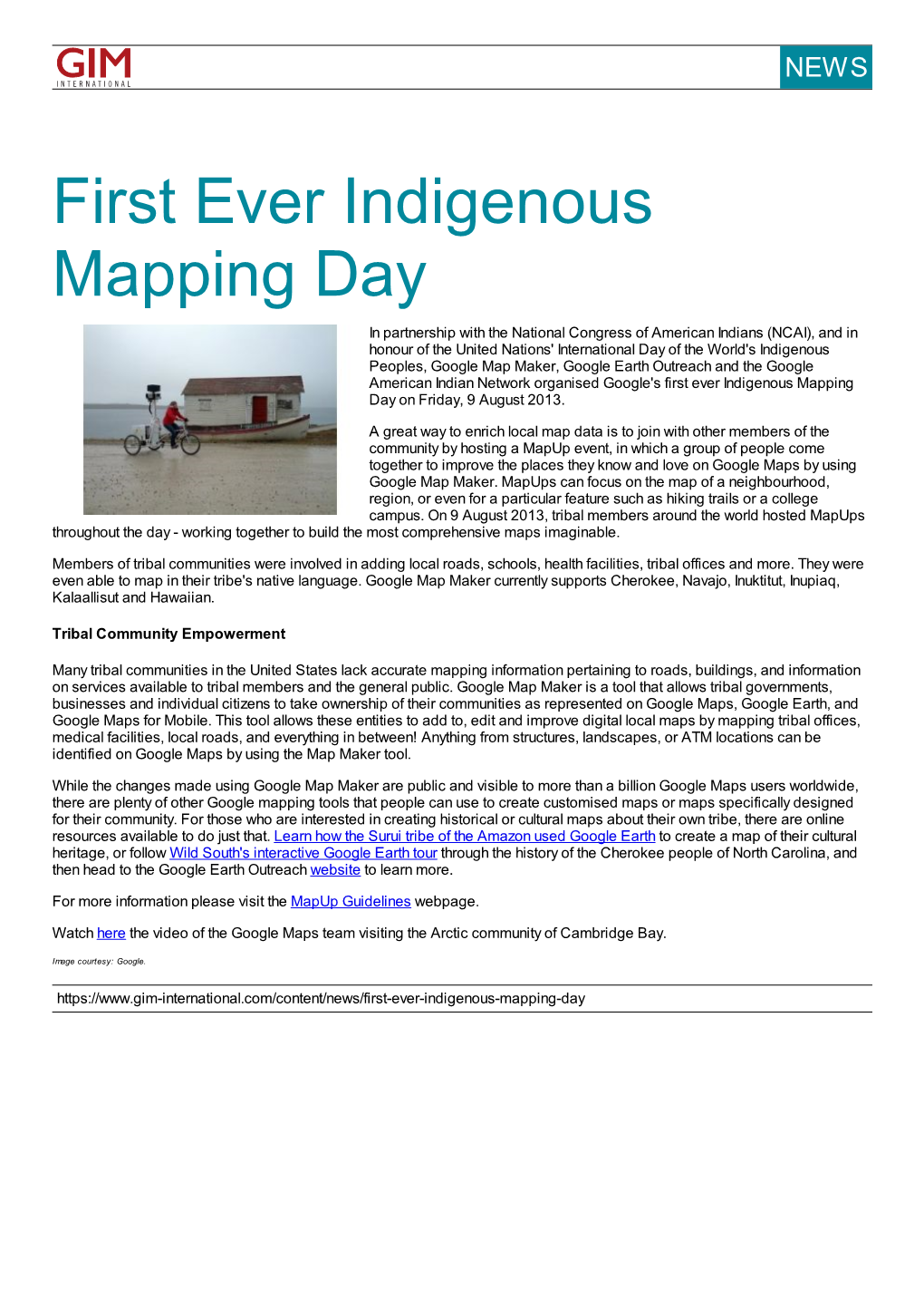 First Ever Indigenous Mapping Day