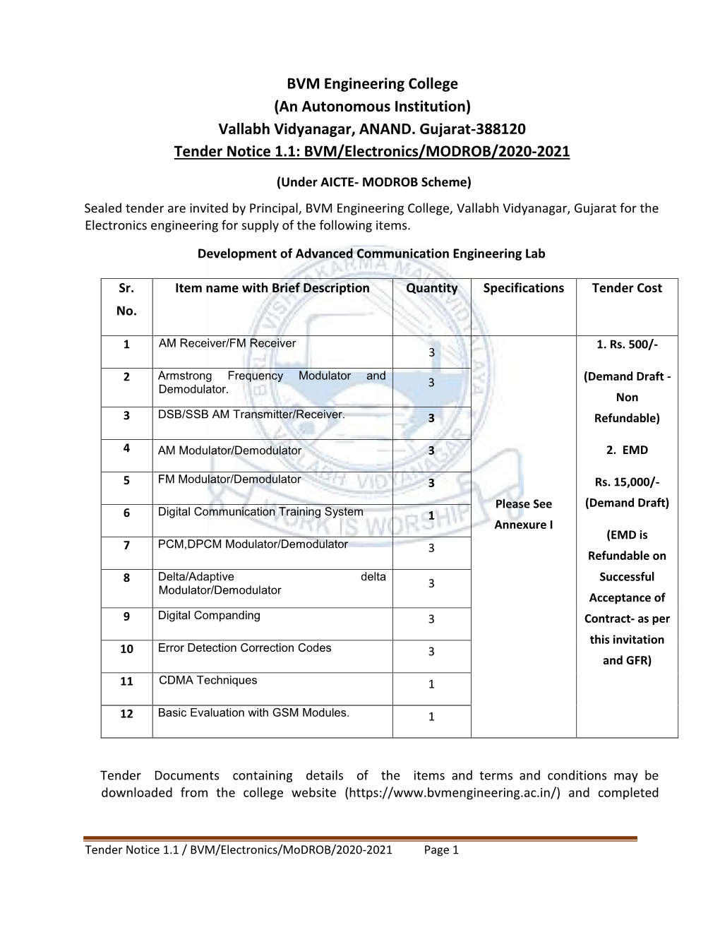 BVM Engineering College (An Autonomous Institution) Vallabh Vidyanagar, ANAND