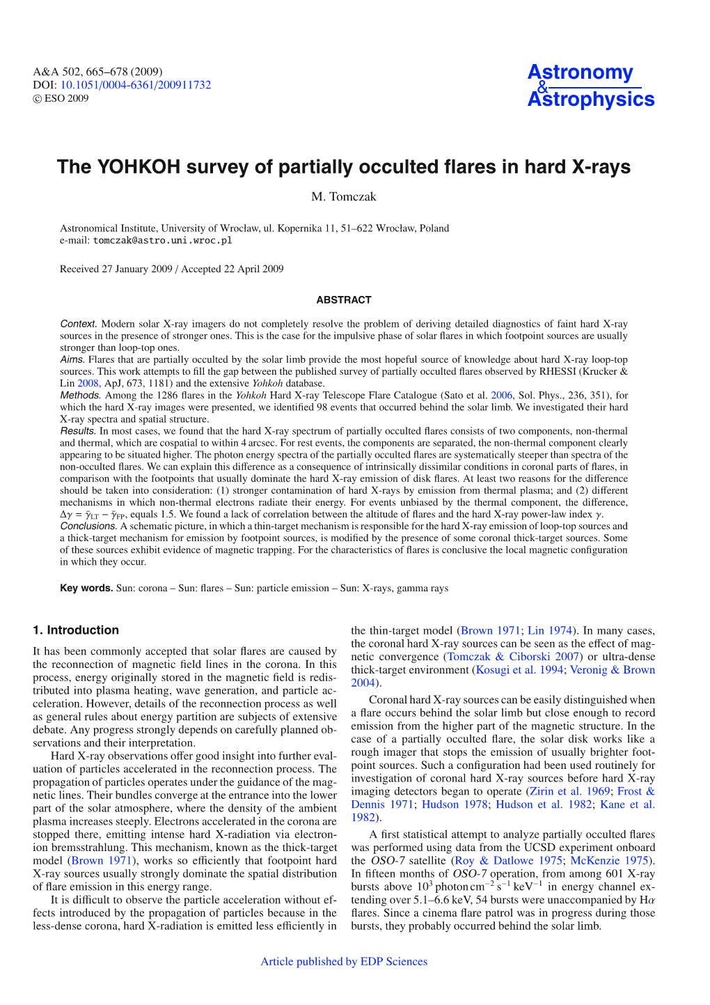 The YOHKOH Survey of Partially Occulted Flares in Hard X-Rays