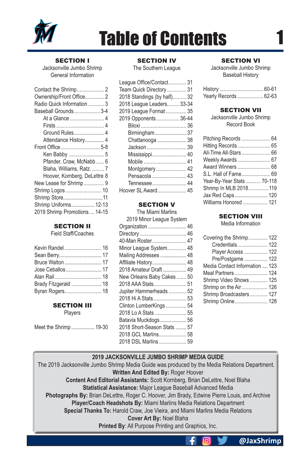 1 Table of Contents