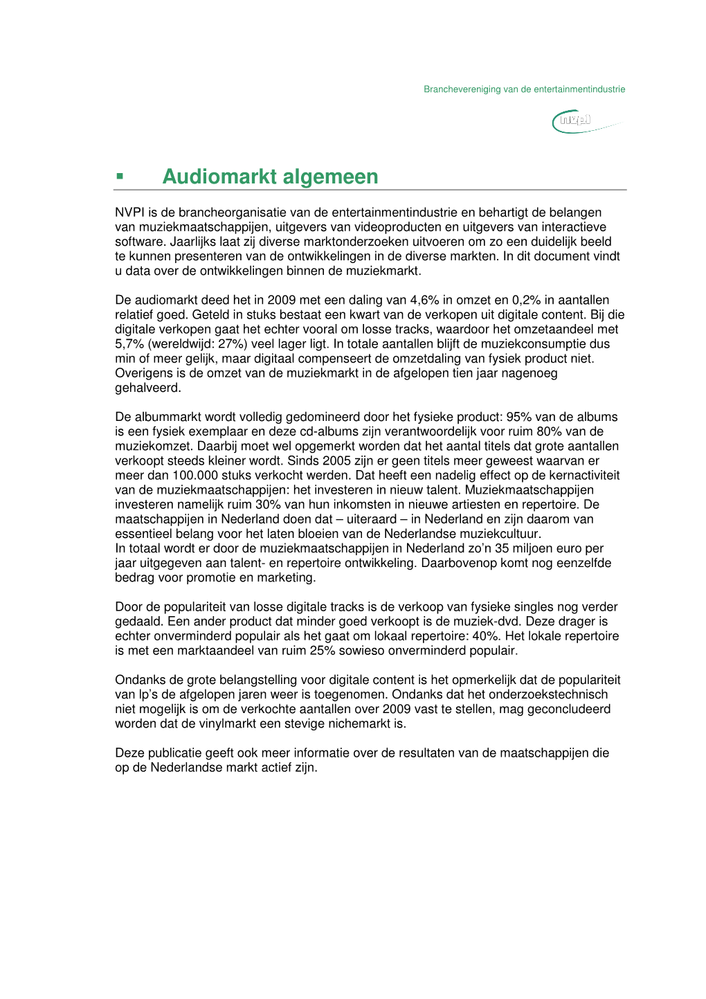 Audiomarkt Algemeen