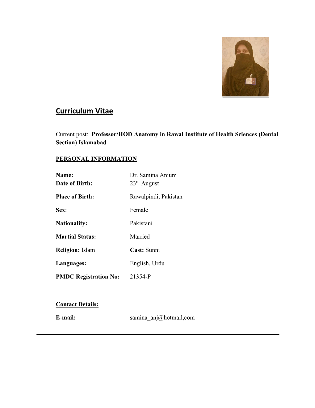 Curriculum Vitae