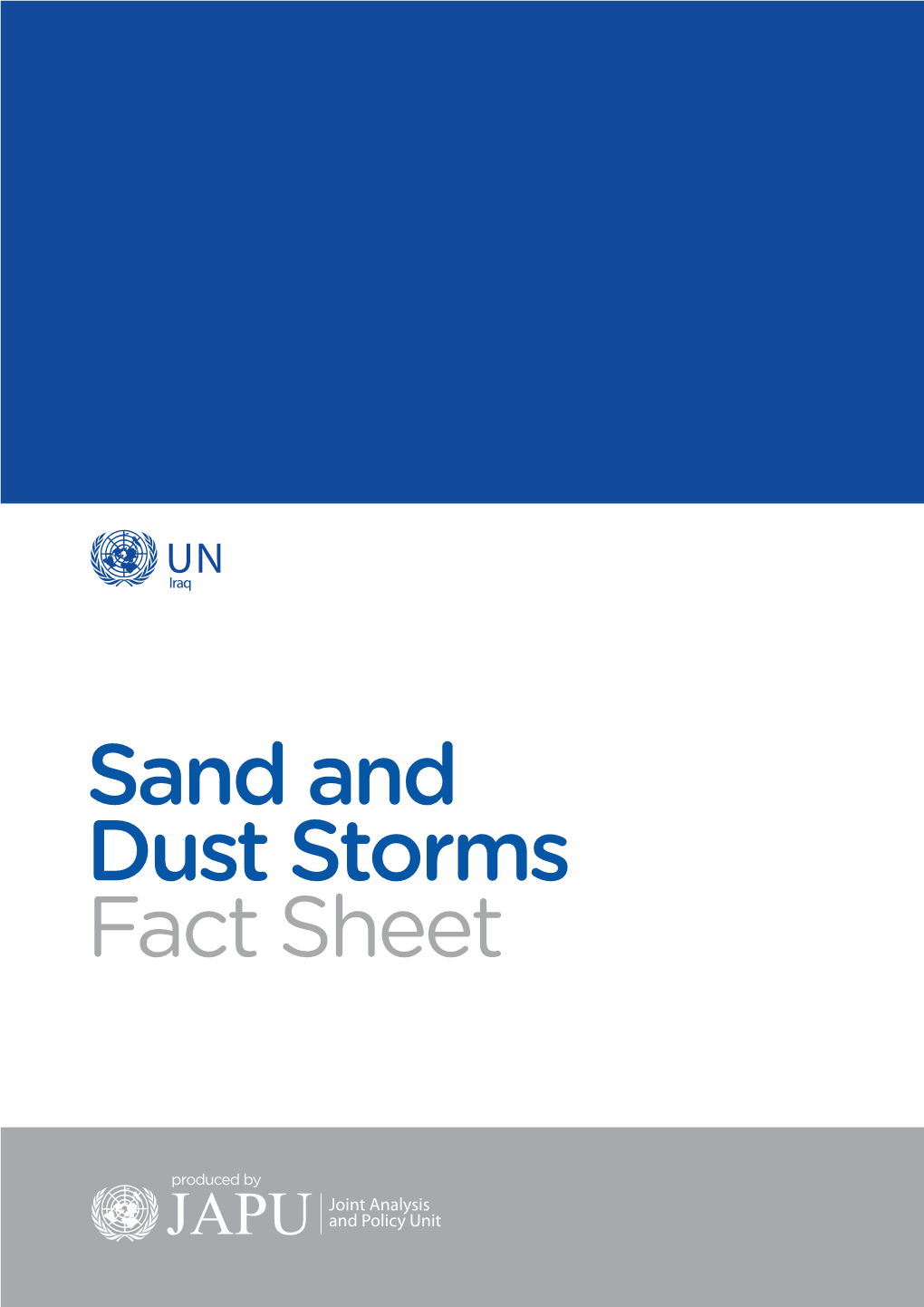 Sand and Dust Storms Fact Sheet