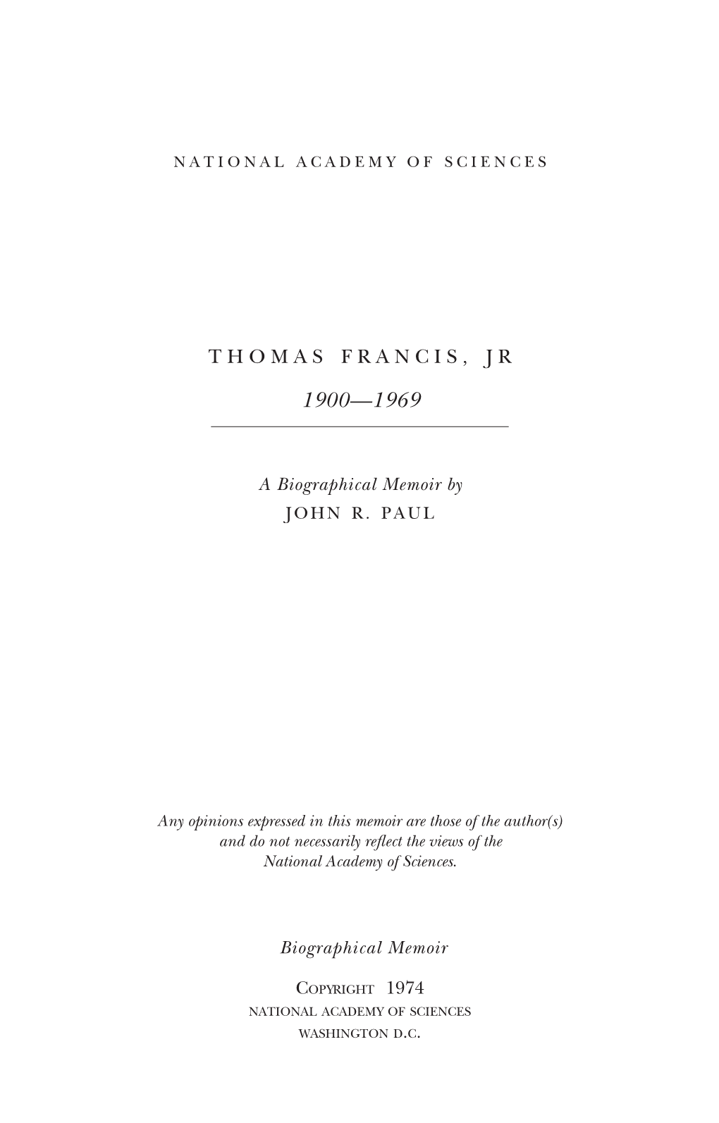 Thomas Francis, Jr