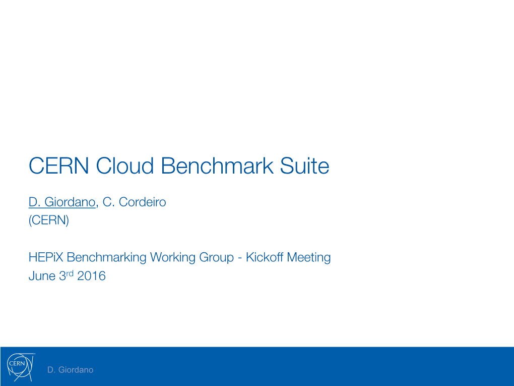 CERN Cloud Benchmark Suite