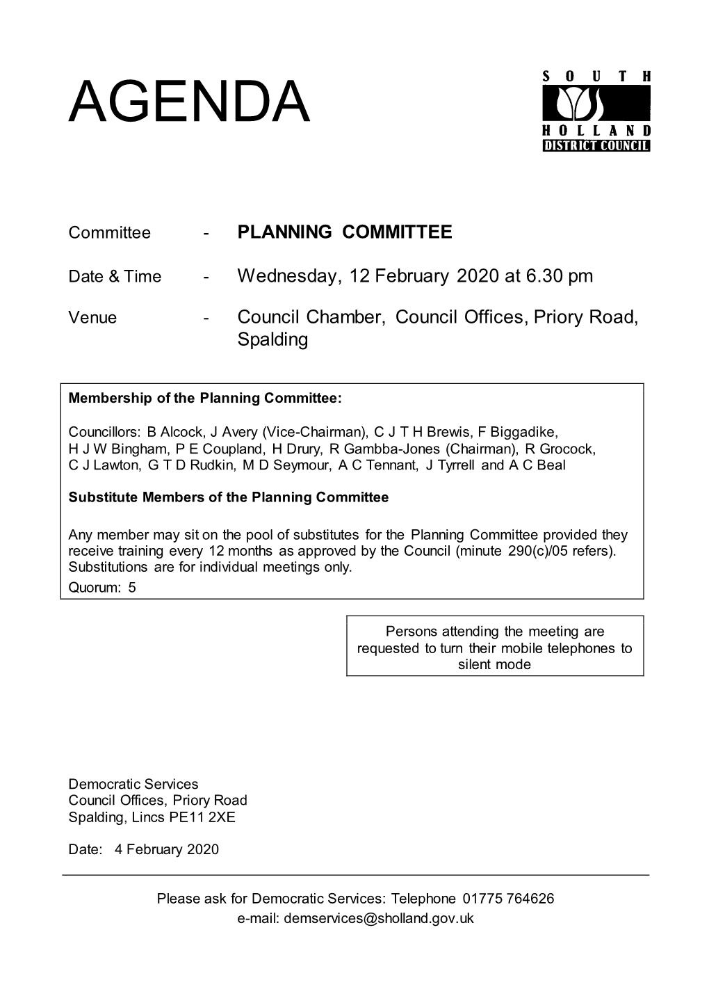 (Public Pack)Agenda Document for Planning Committee, 12/02/2020