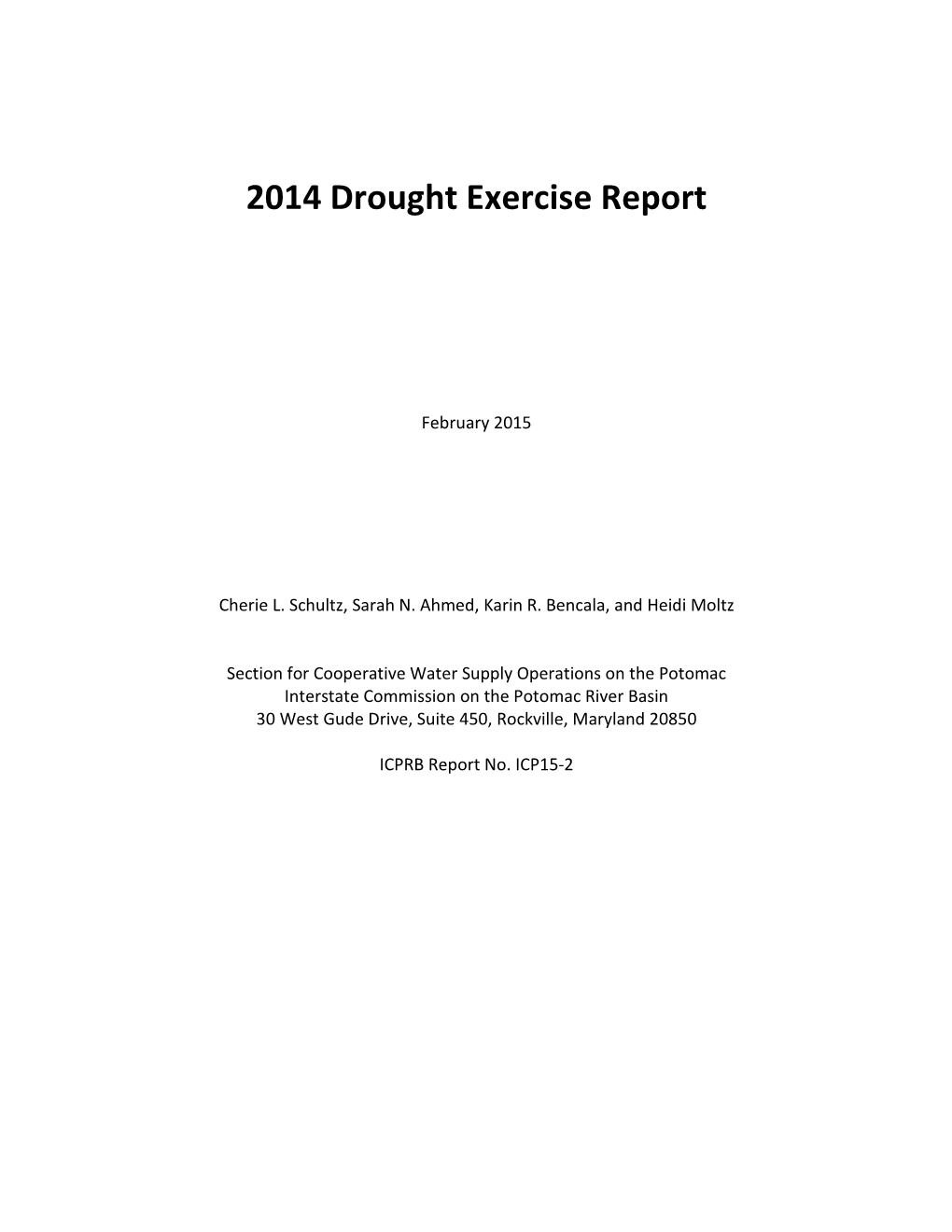 2014 Drought Exercise Report