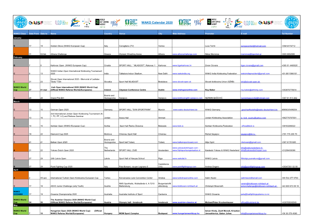 WAKO Calendar 2020 30-12-2019.Xlsx