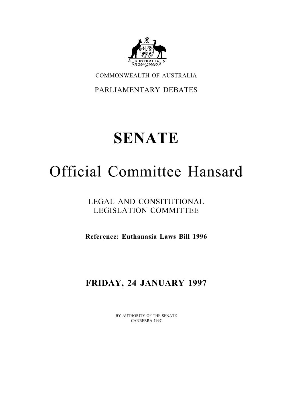 SENATE Official Committee Hansard