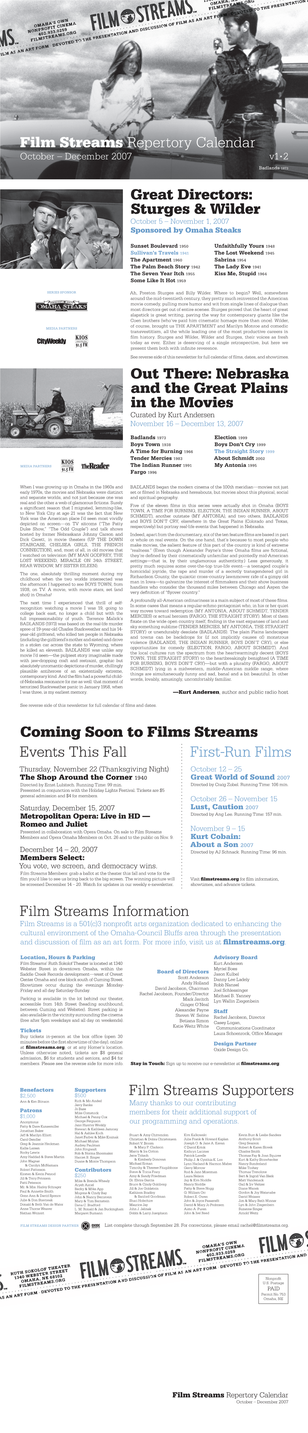 Nebraska and the Great Plains in the Movies Film Streams Information