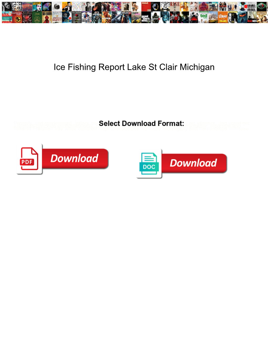 Ice Fishing Report Lake St Clair Michigan