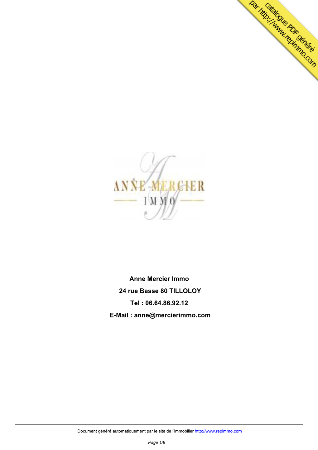 Catalogue Immobilier De Anne Mercier Immo