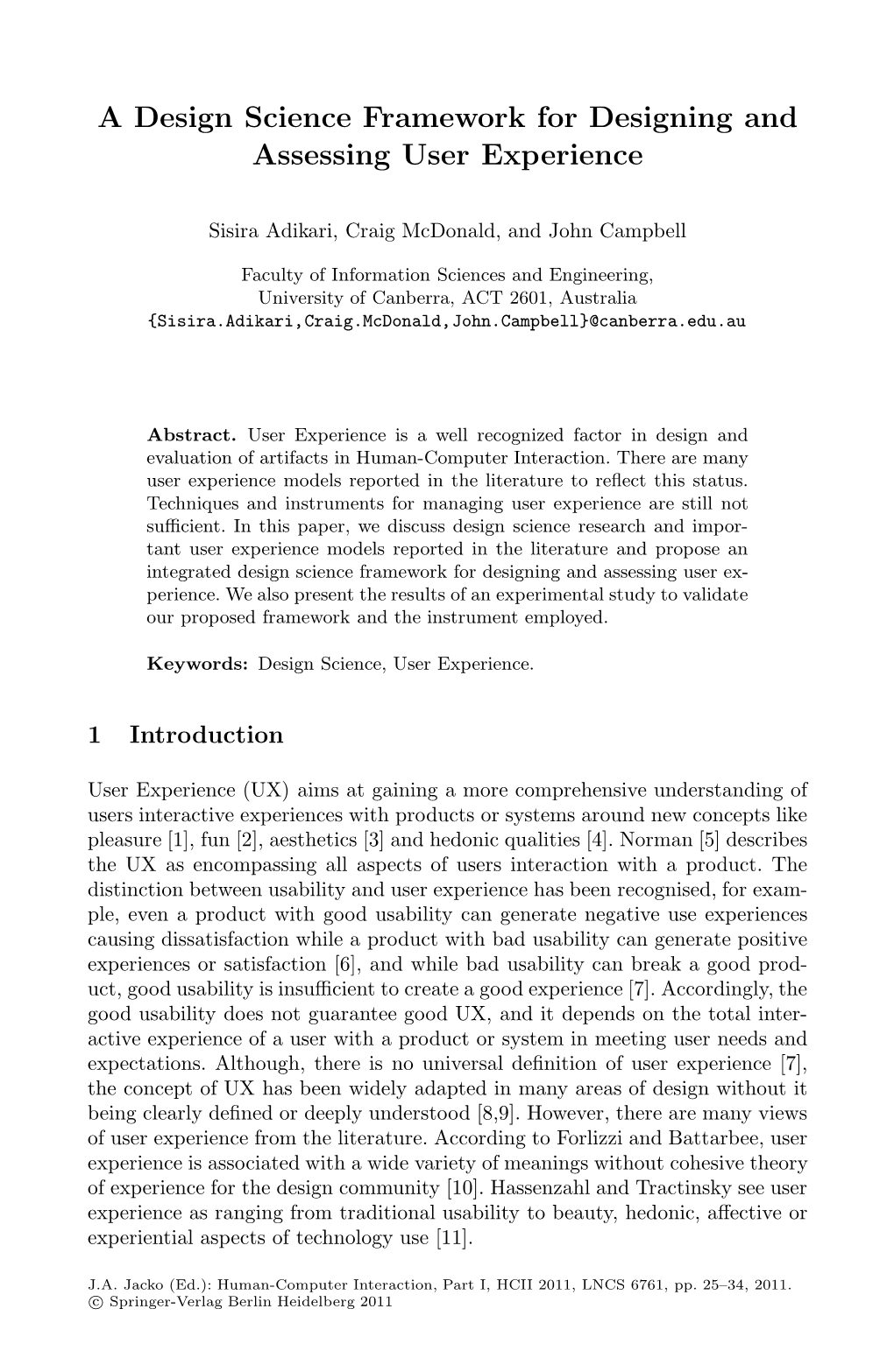 A Design Science Framework for Designing and Assessing User Experience