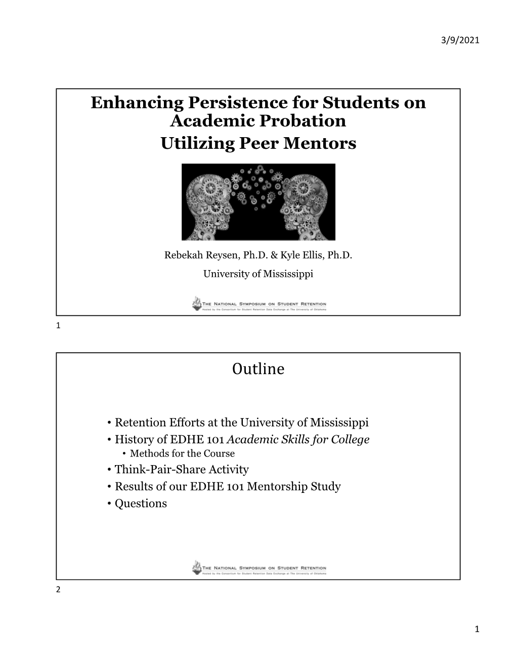 Enhancing Persistence for Students on Academic Probation Utilizing Peer Mentors