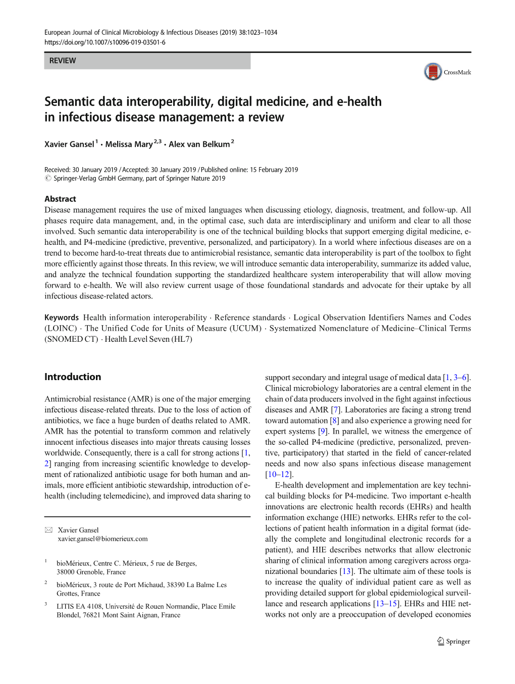 Semantic Data Interoperability, Digital Medicine, and E-Health in Infectious Disease Management: a Review