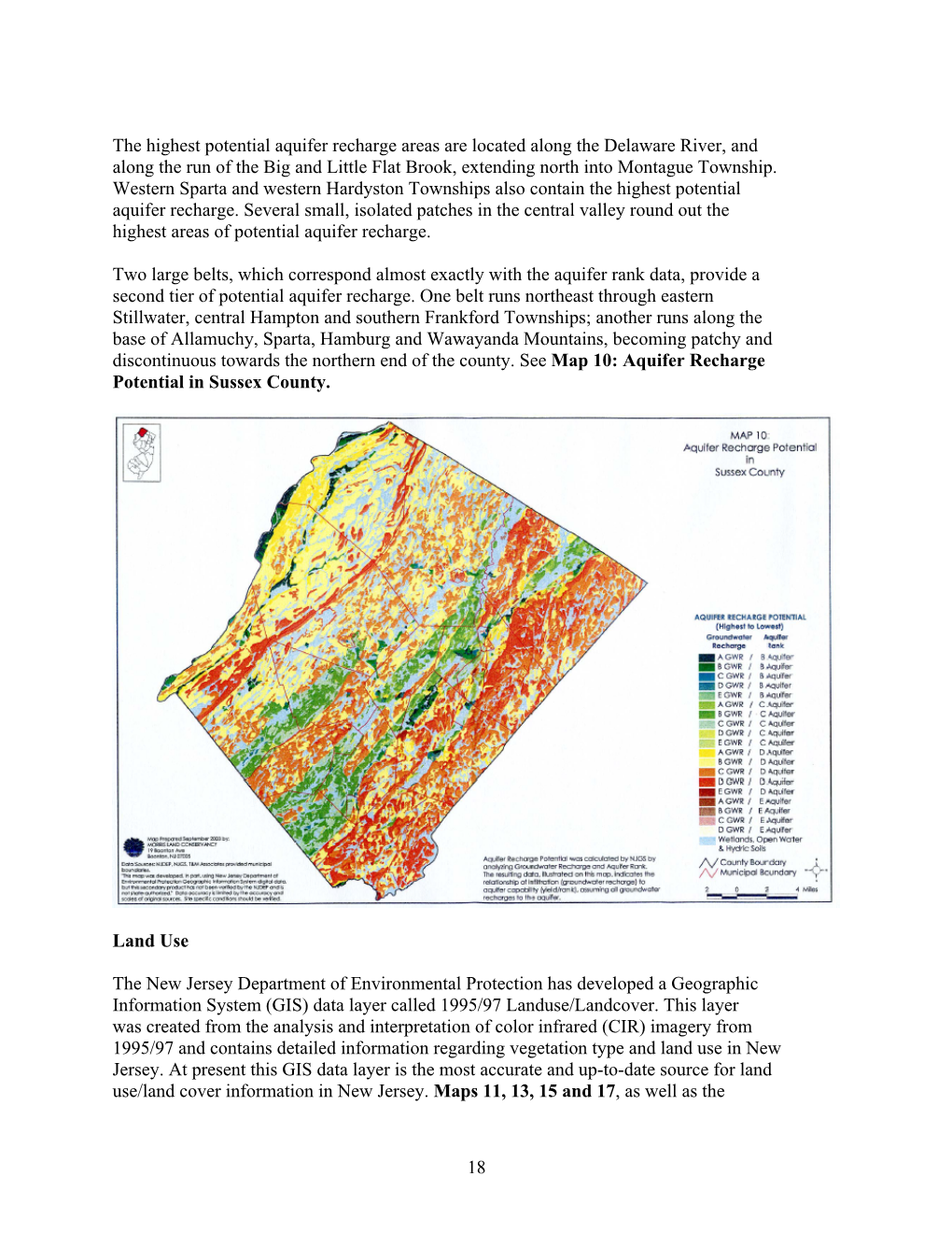 18 the Highest Potential Aquifer Recharge Areas Are Located Along