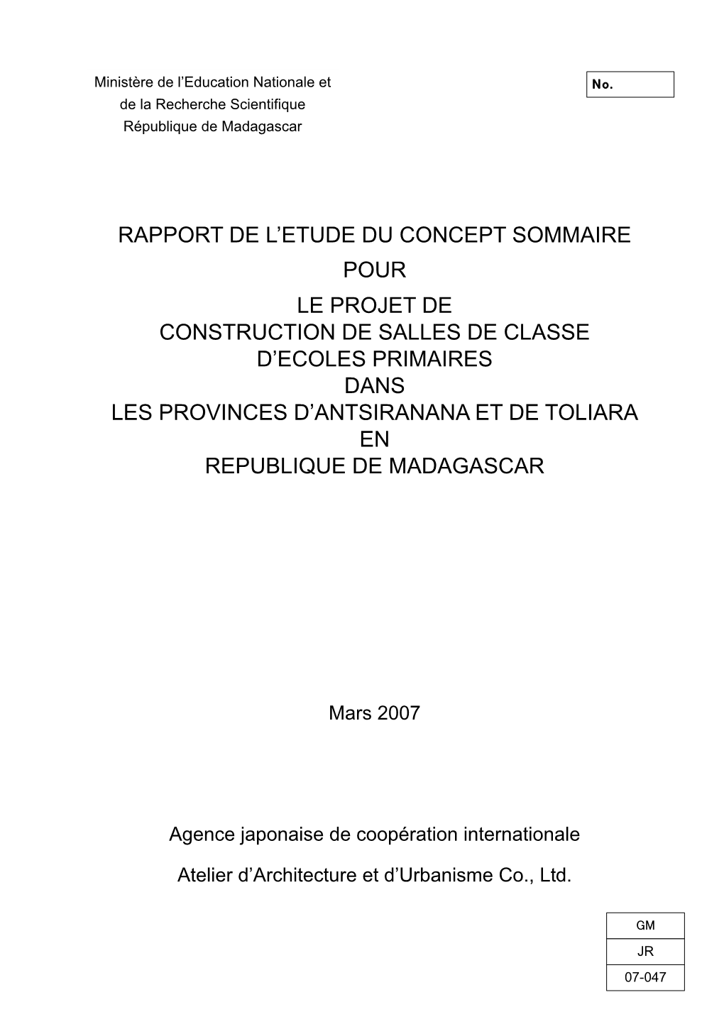 Rapport De L'etude Du Concept Sommaire