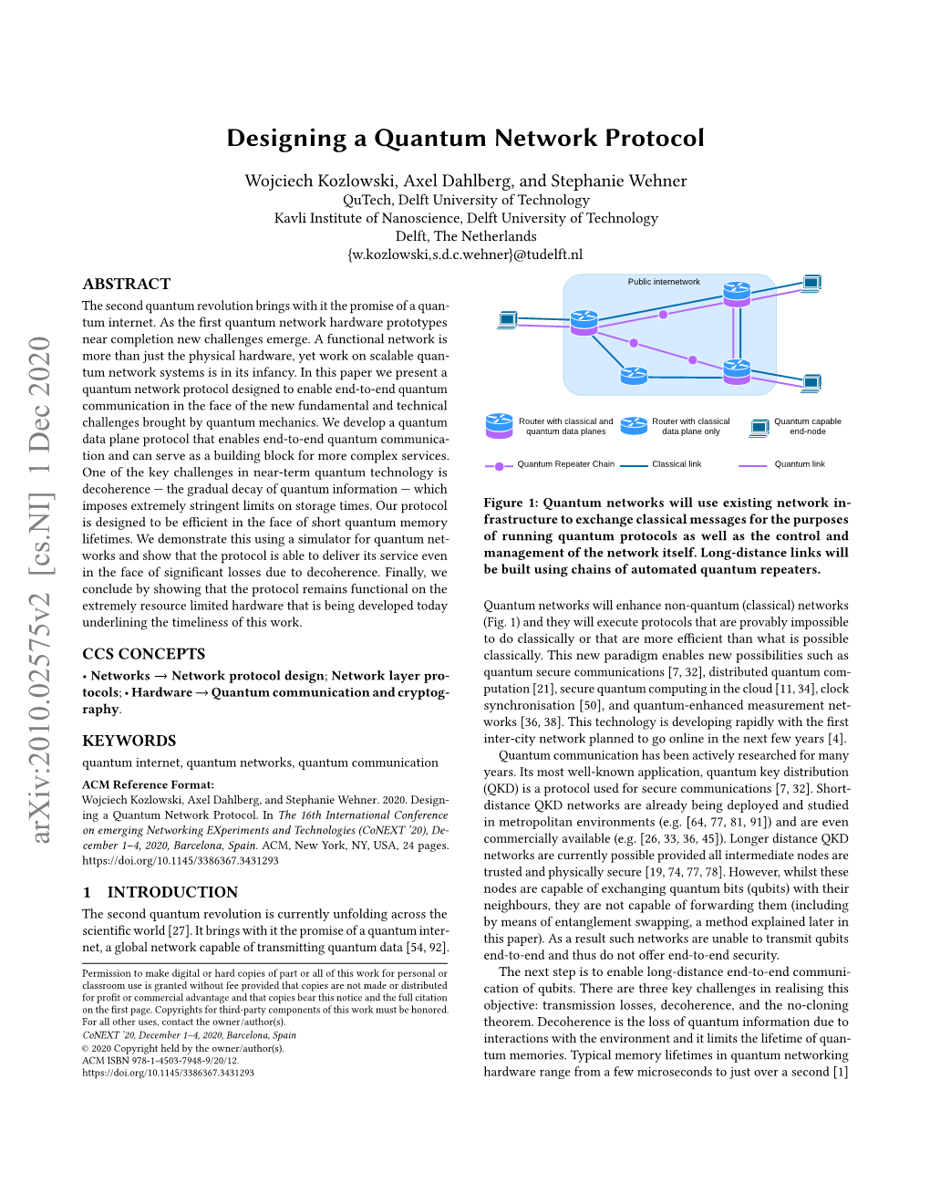 Designing a Quantum Network Protocol