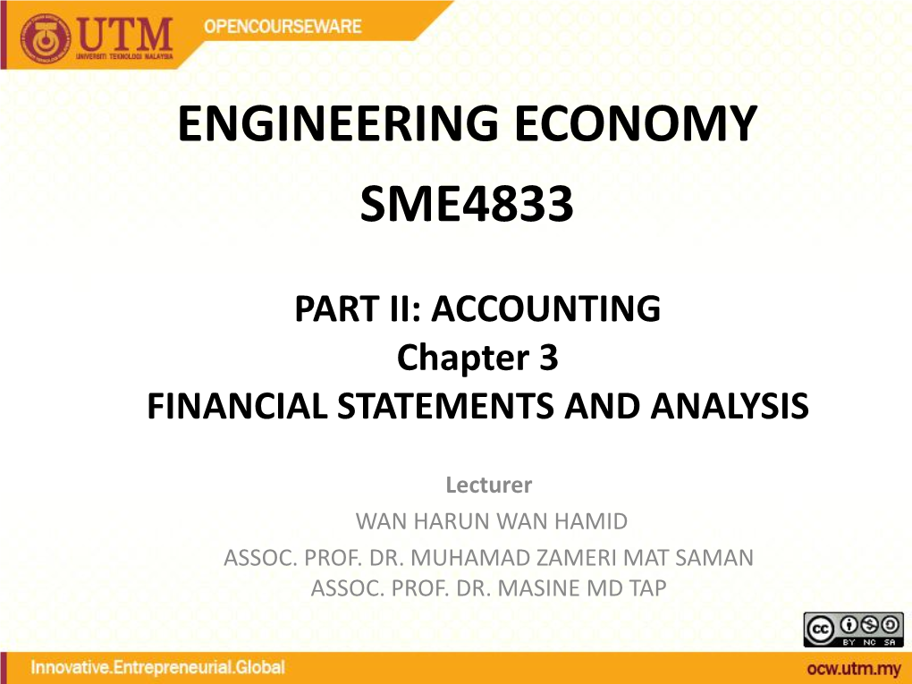 ACCOUNTING Chapter 3 FINANCIAL STATEMENTS and ANALYSIS