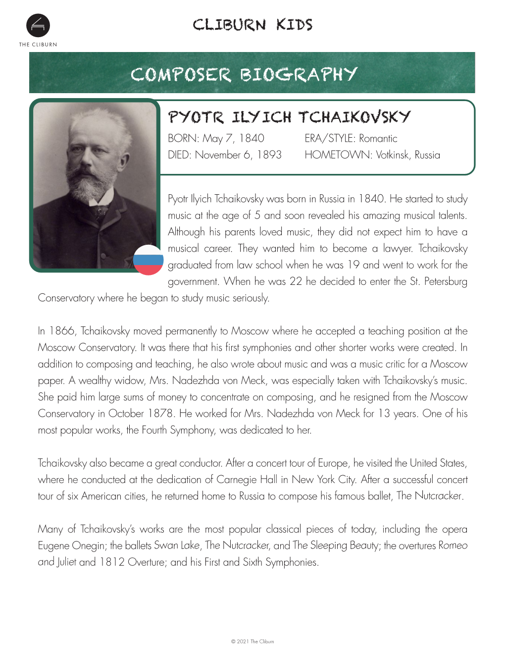 Composer Biography: Pyotr Ilych Tchaikovsky